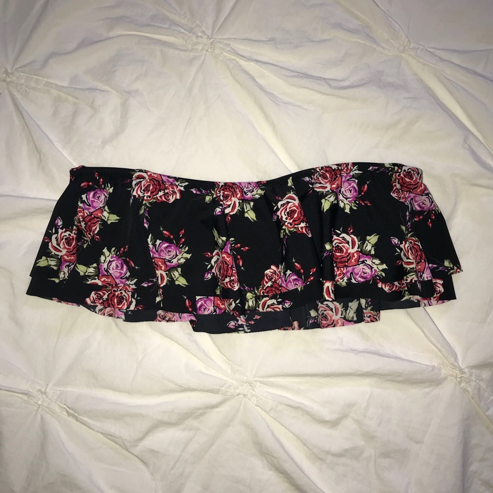 Strapless Floral Swimsuit